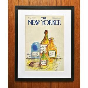 Framed 1974 The New Yorker September 23 Cover Jean-Claude Suares Seasons